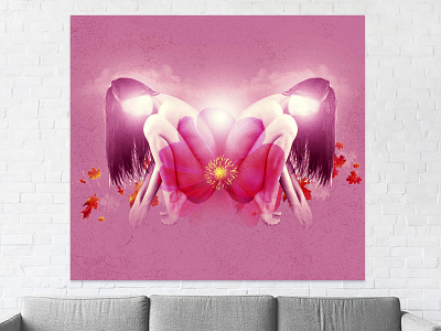 Pink Flower art artist artwork body digitalart female femine flower her nudeart pink pinkflower