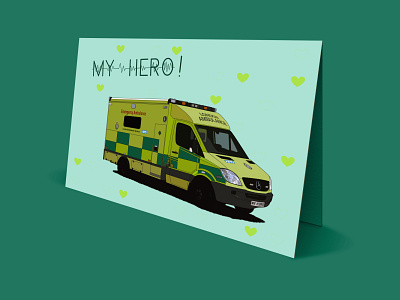 Ambulance Card ambulance covid customisable grateful greetingscard hero heroes nhs personalised