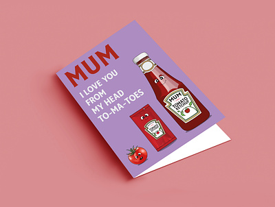 Ketchup Card customisable cute design graphic design heinz illustration ketchup mothersday personalised punk