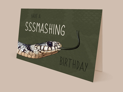 Snake Card birthday card design funny graphic design greeting card illustration pun reptile snake