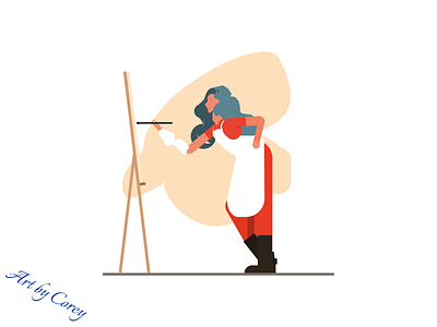 Character illustration of a painter