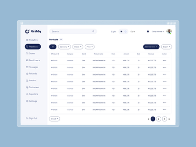 E-commerce Dashboard app design ui uiux ux