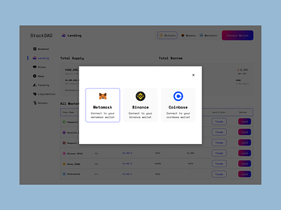 Connect wallet Modal design ui uiux ux