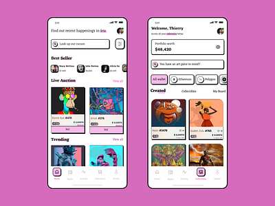 NFT Home screen app design ui uiux ux