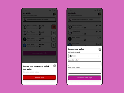 Connect and Disconnect Wallet UI app design ui uiux ux