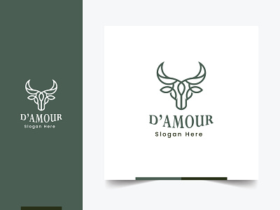 D'amour Meat Shop Logo Concept beef beef logo beef logo design branding business logo cow logo design design logo logo logo design logo designs meat meat logo meat shop