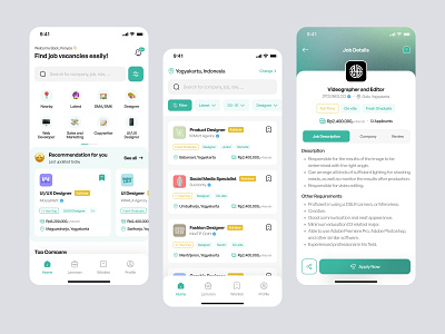 💼 MBUTGawe - Job Finder App (Design Challenge by Elux Space) clean jobfinder minimalism mobileapp ui uidesign