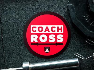 Coach Ross barbell bodybuilding branding gym powerlifting vector