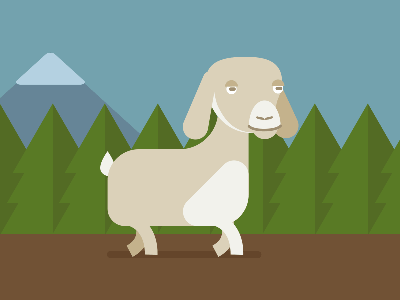 Goat walk cycle animation gif goat loop nature scenery trees walk cycle