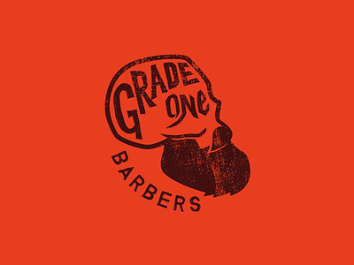 Grade One Barbers barbers barbershop beard identity illustration logo skull vector