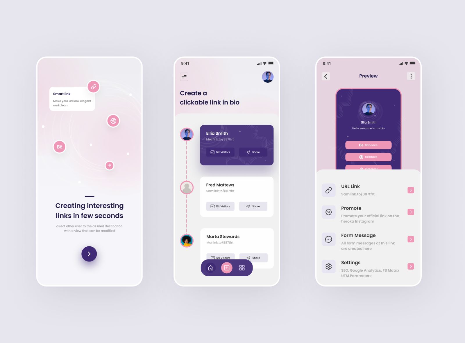 link sharer Ui design by Princess Karen Cummings on Dribbble