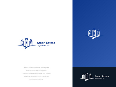 Ameri Estate logo design branding building business home house identity logo professional property real estate rent usa