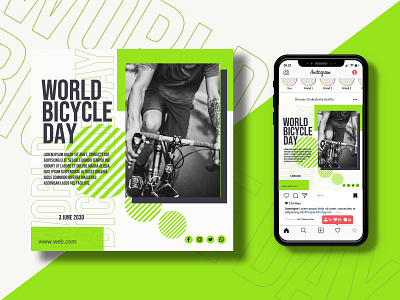 world bicycle day special instagram or social media post banner adrenaline adventure atv aurtho banner banner ads bicycle bike biking branding camp camping cycle cyclist design graphic design illustration instagram post instagram stories post banner