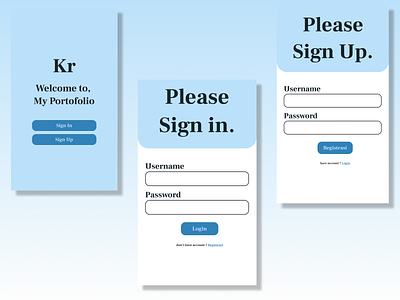 Login App 2 blue design home login mobile registration sign in sign up ui ux white