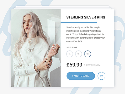 Jewelry shop concept jewelry white ring shop size ui ux