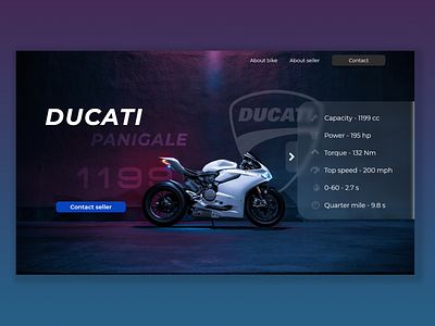 Landing page for Ducati panigale 1199 adobe xd design landing page ui uidesign user interface web website concept website design xd design