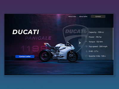 Landing page for Ducati panigale 1199