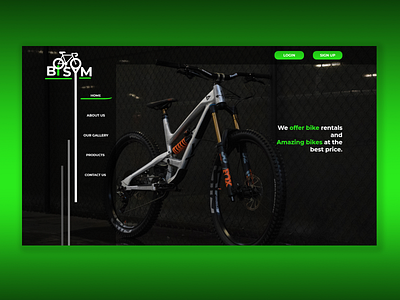 Landing page concept for bicycle store and rentals