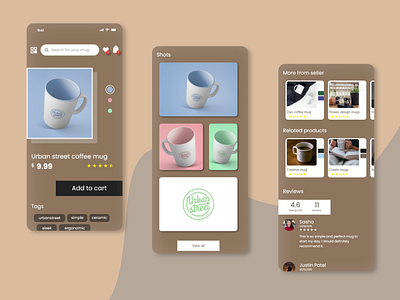 Concept for e-commerce coffee mug store adobe xd app appdevelopment branding ecommerce ecommerce app landing page product design ui uidesign user interface
