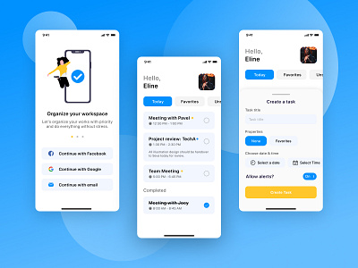 Productivity App - Mobile Design UI android app ios ios app mobile mobile app mobile app design mobile design mobile ui productive productivity time management ui ui ux ui design uidesign uiux ux