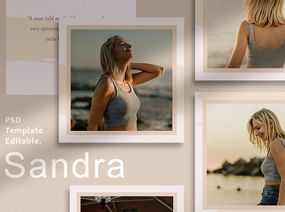 Sandra - Instagram Post Template design instagram instagram banner instagram post instagram stories instagram template marketing minimal modern posts professional social app social media social media banner social media design social media marketing social media pack social media templates social network stories