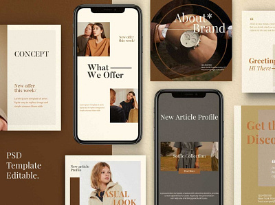 Soffie - Fashion Brand Social Media branding creative design digital art elegant fashion instagram instagram banner instagram post instagram stories instagram story template instagram template minimal modern posts professional social media social media pack social media template stories