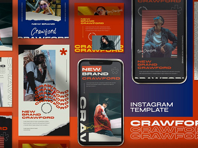 Crawford - Instagram Post Stories blog blogger color design fashion instagram instagram banner instagram post instagram stories instagram story template instagram template instagram templates posts professional simple social media social media pack social media templates stories templates