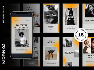 Modern Instagram Templates branding design digital art elegant instagram instagram banner instagram post instagram stories instagram stories pack instagram story template instagram template instagram templates modern posts professional simple social media social media pack social media templates stories