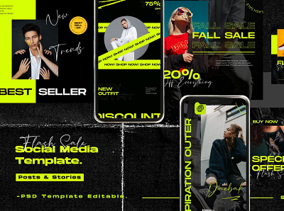 Flash Sale Instagram Post Stories branding creative design digital art instagram instagram banner instagram post instagram stories instagram template instagram templates modern post posts social media social media pack social media template stories story template templates