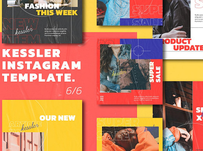 KESSLER Instagram Post Stories art blog blogger branding design digital art fashion instagram instagram banner instagram post instagram stories instagram story template instagram template posts social media social media pack social media template stories template templates