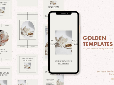 Golden Templates for Instagram blog blogger branding branding design design digital art entrepreneurs instagram instagram banner instagram post instagram stories instagram template instagram templates posts social media social media pack social media template stories template templates