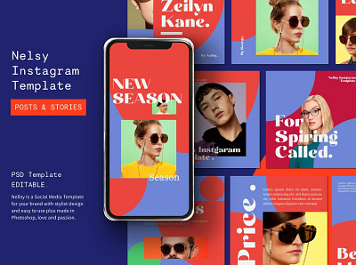 Nellsy PSD Instagram Posts & Stories branding creative digital art elegant instagram instagram banner instagram post instagram post design instagram post template instagram posts instagram posts template instagram stories instagram story instagram template modern posts social media social media pack social media template stories