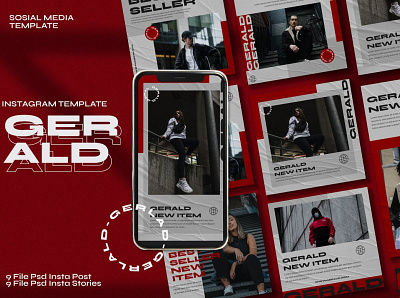 GERALD Instagram Post Stories branding creative design digital art instagram instagram banner instagram post instagram post stories instagram post template instagram posts instagram posts template instagram stories instagram story instagram story template instagram template post posts social media social media pack social media template