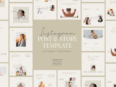 Minimalist Beauty Instagram Template beauty creative design digital art elegant instagram instagram banner instagram post instagram stories instagram template minimal minimalist modern posts professional social media social media pack social media template stories template