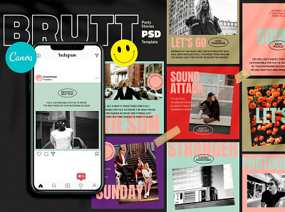 BRUTT - Instagram Branding Template blog blogger branding design digital art instagram instagram banner instagram branding instagram post instagram post design instagram post template instagram posts instagram posts template instagram stories instagram story instagram story template instagram template stories template templates