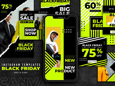 BLACK FRIDAY Instagram Templates | CANVA by Jimmy Jing Xia on Dribbble