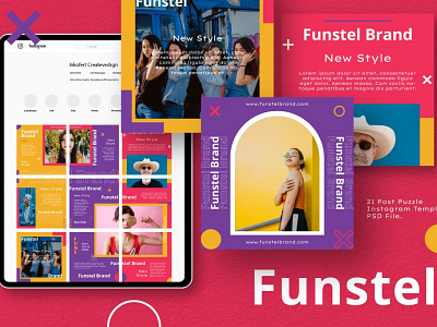 Funstel Puzzle Instagram Feed Template file fresh instagram instagram banner instagram feed instagram feeds instagram post instagram puzzle template instagram stories instagram story instagram template photoshop post posts puzzle social media social media pack social media template stories story