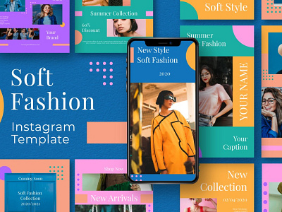 Soft Fashion Instagram Template blog blogger design digital art fashion instagram instagram banner instagram post instagram stories instagram template instagram templates post posts professional project social media social media template soft stories story