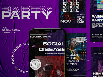 PARTY - Instagram Stories & Post blog branding design digital art instagram instagram banner instagram post instagram post design instagram post template instagram posts instagram posts template instagram stories instagram story instagram story template instagram template posts social media social media pack social media template stories