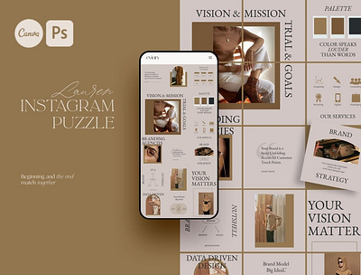 Puzzle Lauren Instagram | PS CANVA blog blogger creative digital art fashion instagram instagram banner instagram post instagram stories instagram template post posts psd puzzle social media social media template socialmediatemplate stories story template