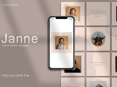 Janne - Instagram Post Template blog blogger branding fashion instagram instagram banner instagram post instagram stories instagram template minimal minimalist post posts professional social media social media pack social media template stories story template