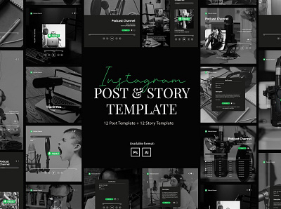 Podcast Instagram Post and Story Template blog blogger elegant instagram instagram banner instagram post instagram posts instagram stories instagram story template instagram template instagram templates minimal modern post posts social media social media pack social media template template templates