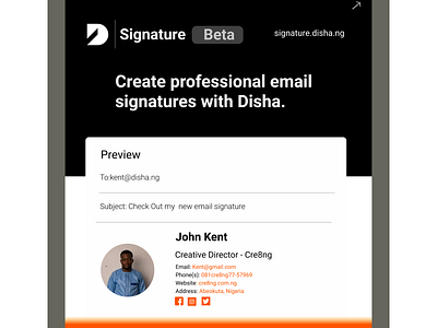 Disha Signature Page design email email design email template ui uidesign
