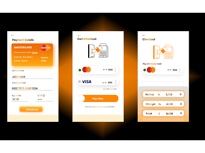CheckOut App app bank card cart checkout checkout flow checkout page design e commerce shop mastercard ui uxui visa card