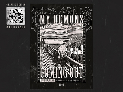 GRAPHIC POSTER "My demons coming out" graphic poster illustration logo poster typography графический дизайн изобразительное искусство