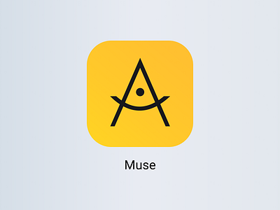 Muse - App Icon app app icon app icon design branding clean clean design clean ui design flat logo minimal vector yellow yellow logo