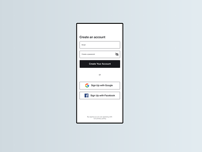 User Sign Up page clean clean design clean ui dailyui dailyui 001 design flat material material design materialdesign minimal sign up signup ui