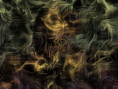 Curly Gioconda abstract art curl generative art houdini leonardo da vinci mona lisa nodes noise procedural surrealism