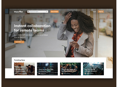 ShareHub_Landing page design graphic design hero section heroheader home page landing page landing page design ui ux web web design website