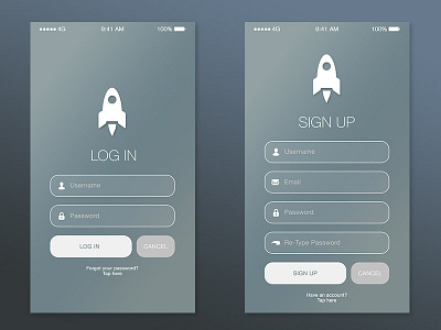 Daily UI: Log In & Sign Up Concept android concept ios ui design